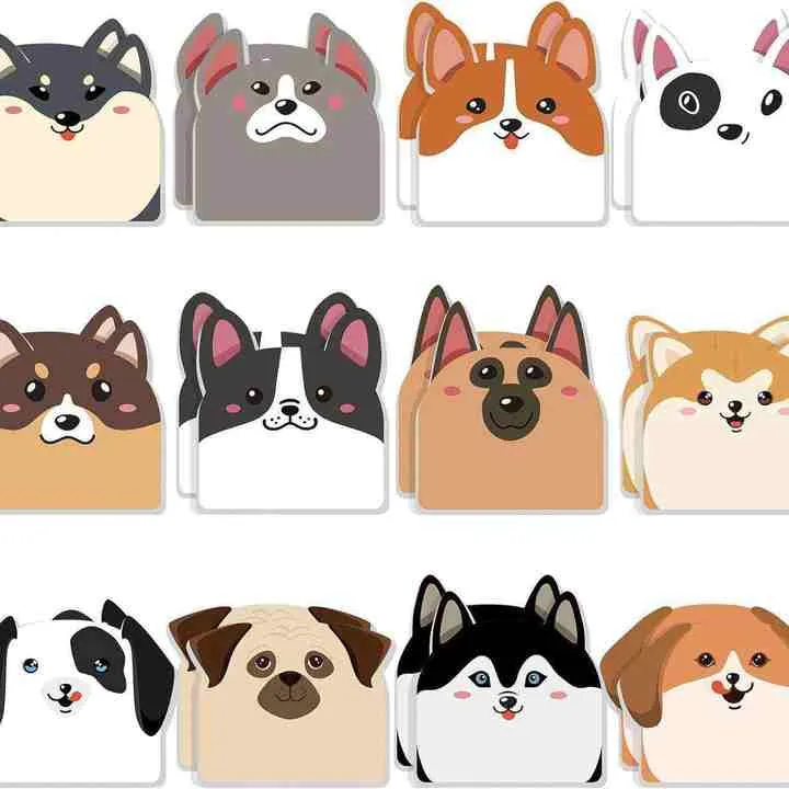 جرو كلب لطيف على شكل حيوان ملاحظات لاصقة . Cute Puppy Dog Animal Shape Sticky Notes Office