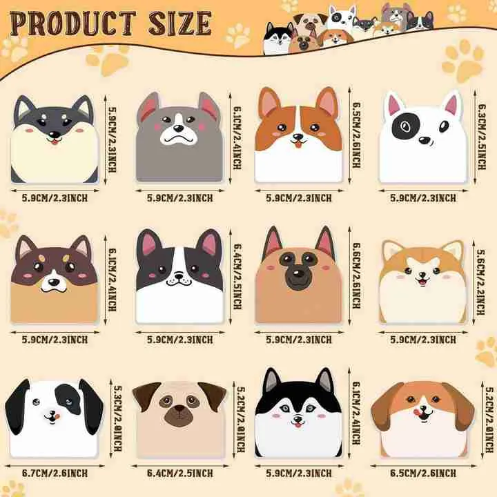 جرو كلب لطيف على شكل حيوان ملاحظات لاصقة . Cute Puppy Dog Animal Shape Sticky Notes Office