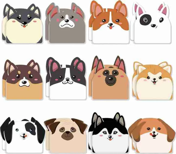 جرو كلب لطيف على شكل حيوان ملاحظات لاصقة . Cute Puppy Dog Animal Shape Sticky Notes Office