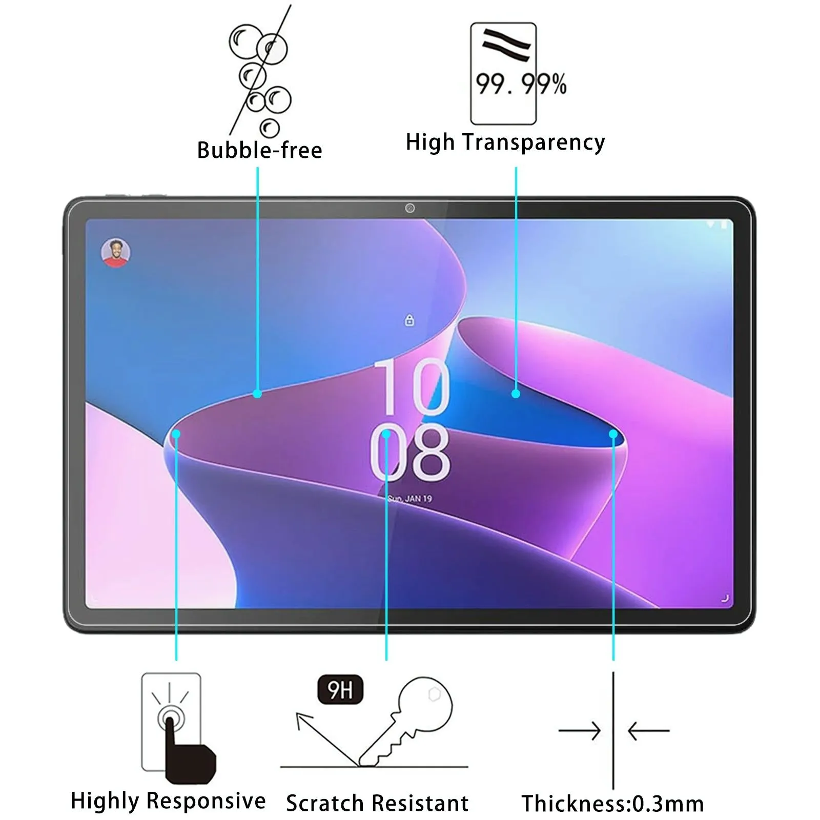 11.5 Lenovo Tab P11 Gen 2 Tempered Glass Film - 9H Explosion-Proof