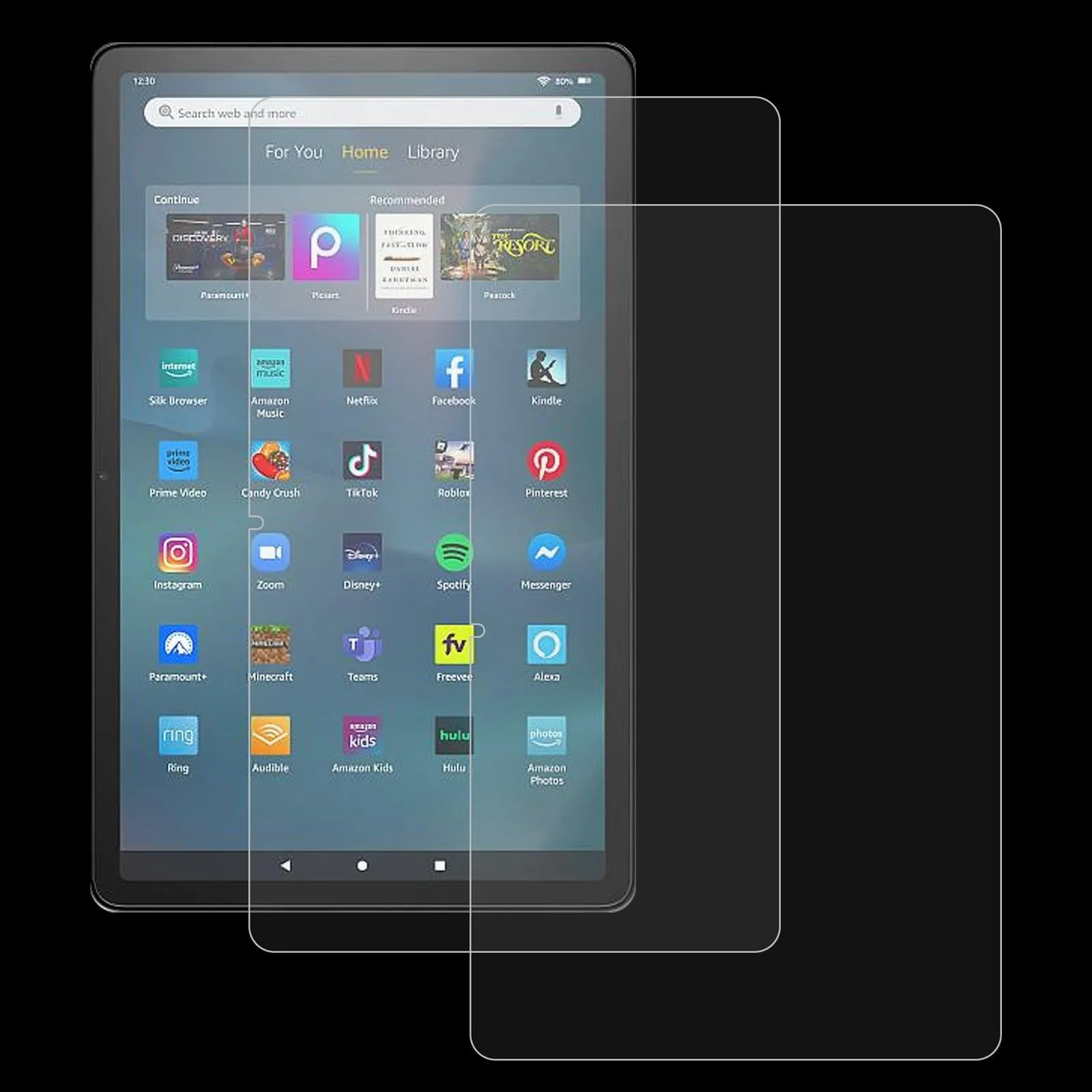 2-Pack Tempered Glass Film For Amazon Fire Max 11 - 9H 0.3Mm Explosion-Proof