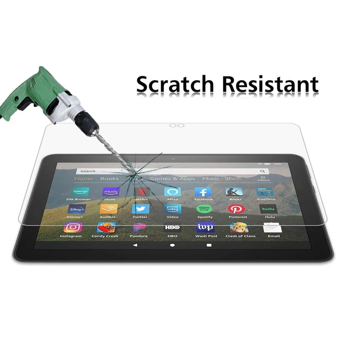 2-Pack Tempered Glass Film For Amazon Kindle Fire Hd 8 Plus 2020 - 9H 0.3Mm Explosion-Proof
