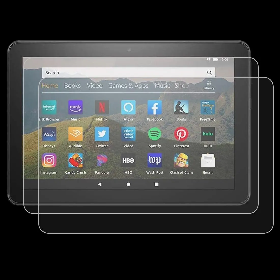 2-Pack Tempered Glass Film For Amazon Kindle Fire Hd 8 Plus 2020 - 9H 0.3Mm Explosion-Proof