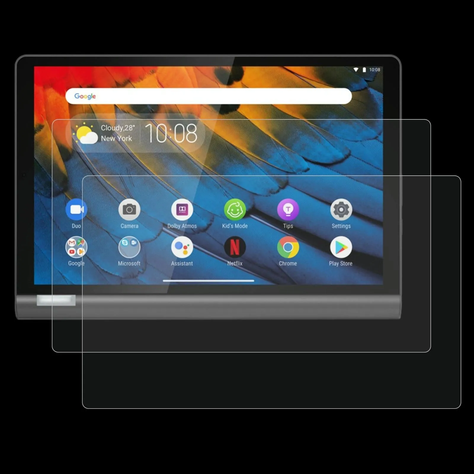 2-Pack Tempered Glass Film For Lenovo Yoga Smart Tab - 9H 2.5D Explosion-Proof