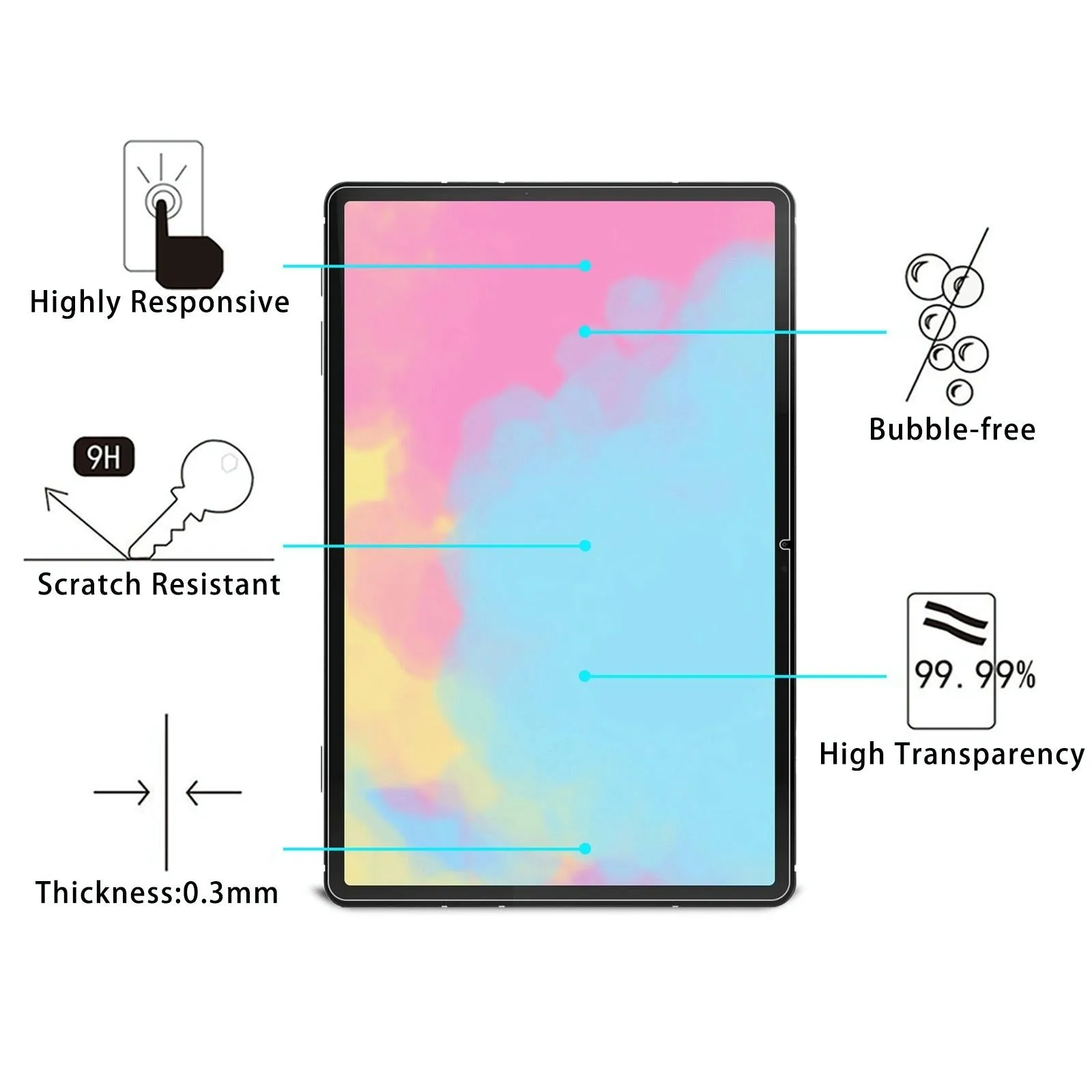 2-pack Tempered Glass Film for Samsung Galaxy Tab S8 - 9h 2.5d Explosion-proof