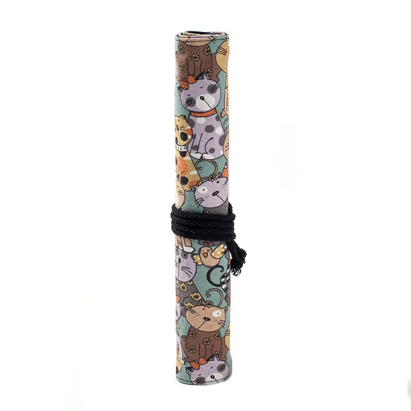 20 Hole Position Gouache Pen Writing Brush Curtain Large Capacity Brush with Makeup Brush Multi-Style