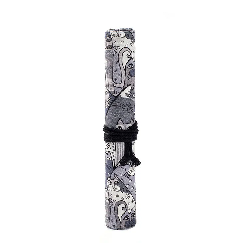 20 Hole Position Gouache Pen Writing Brush Curtain Large Capacity Brush with Makeup Brush Multi-Style
