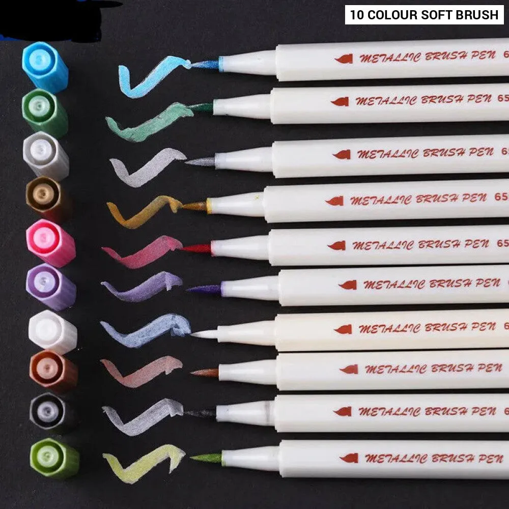 30 Soft Brush Metallic Art Markers Card Making Crafts Rock Painting Glass Scrapbooking