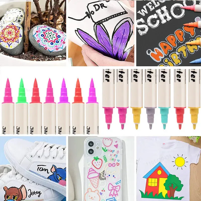 36 Pastel Acrylic Paint Markers for Rock Painting Wood Metal Dual Tip Soft Brush Extra Fine