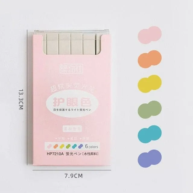 6pcs/lot Soft Color Kyuto 2D Highlighters
