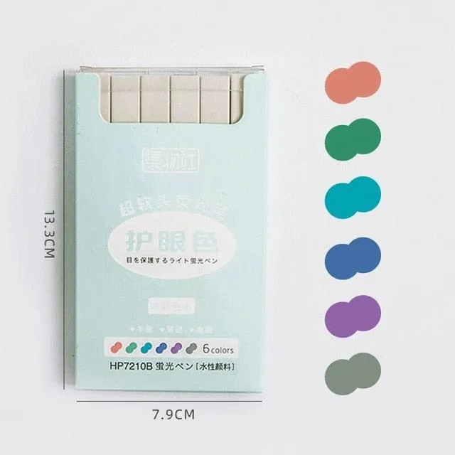6pcs/lot Soft Color Kyuto 2D Highlighters