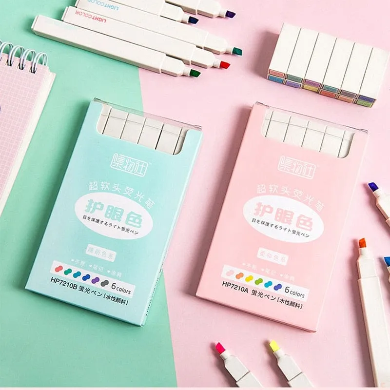 6pcs/lot Soft Color Kyuto 2D Highlighters