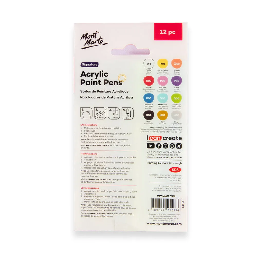 Acrylic Paint Pens Signature Broad Tip 12pc