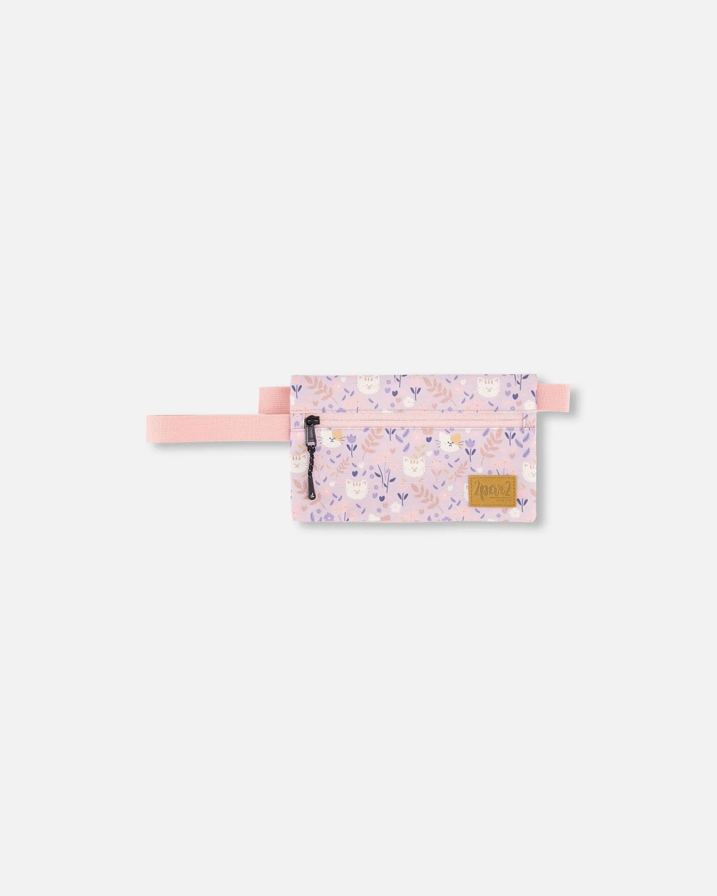 Double Pencil Case Lilac Retro Flower Print