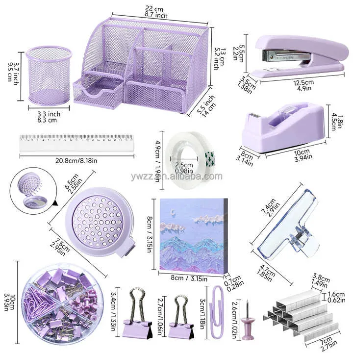 Metal Desk Stationery Accessory Set-مجموعة ملحقات مكتبية