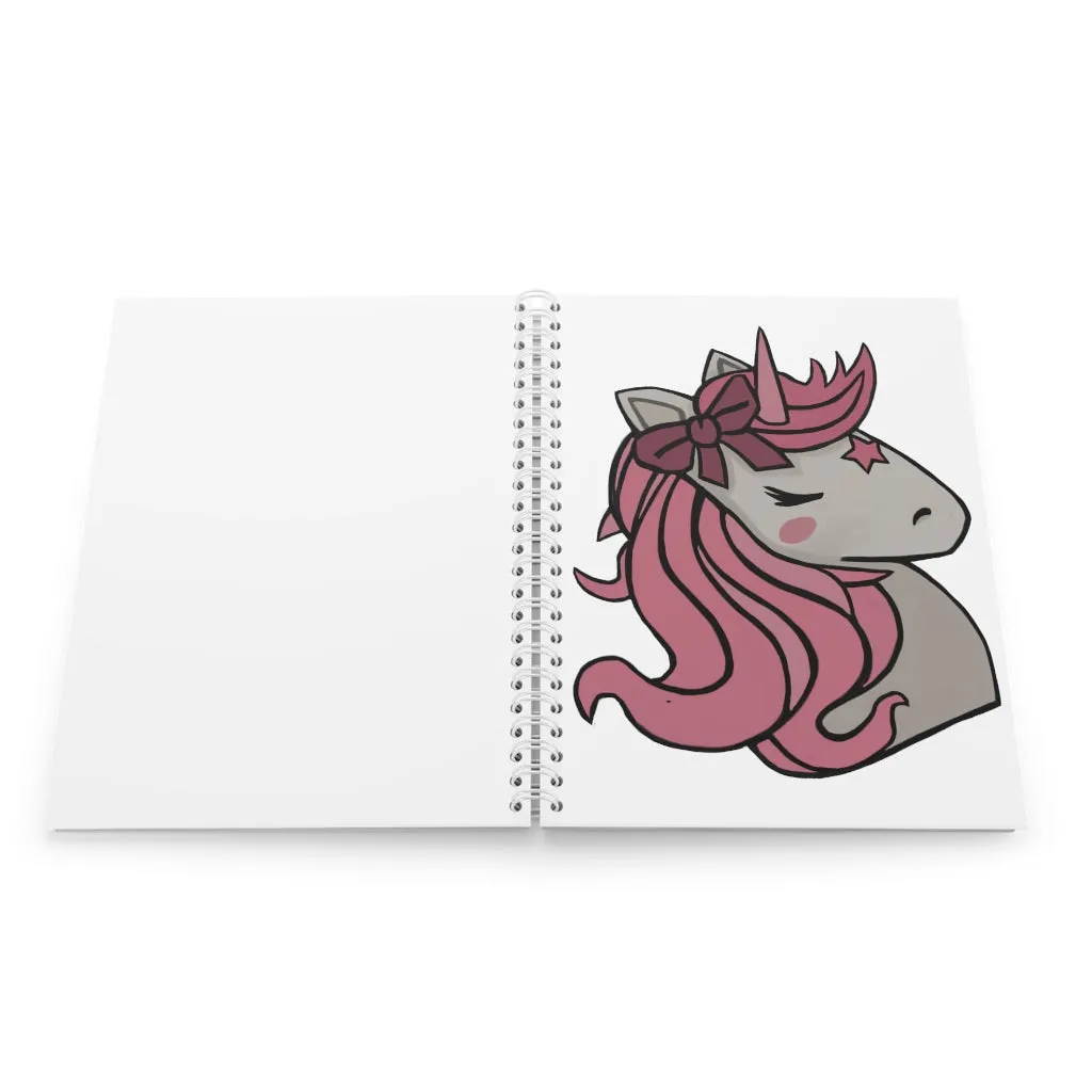 Pink Hair Unicorn Spiral Notebook