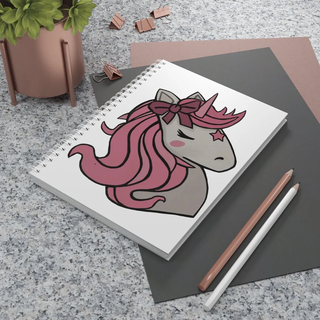 Pink Hair Unicorn Spiral Notebook