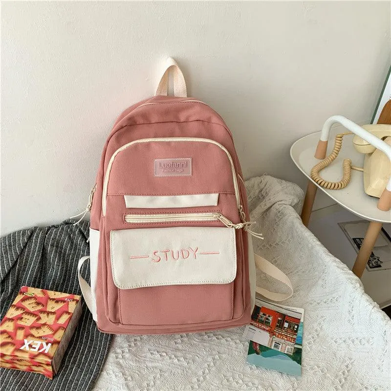 School Bag Female Junior High School Student Backpack Large Capacity Backpack