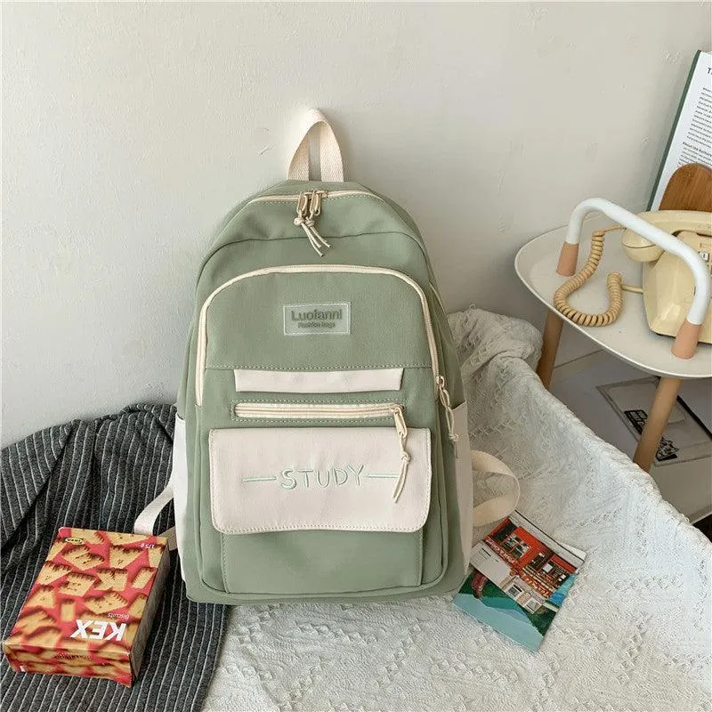 School Bag Female Junior High School Student Backpack Large Capacity Backpack