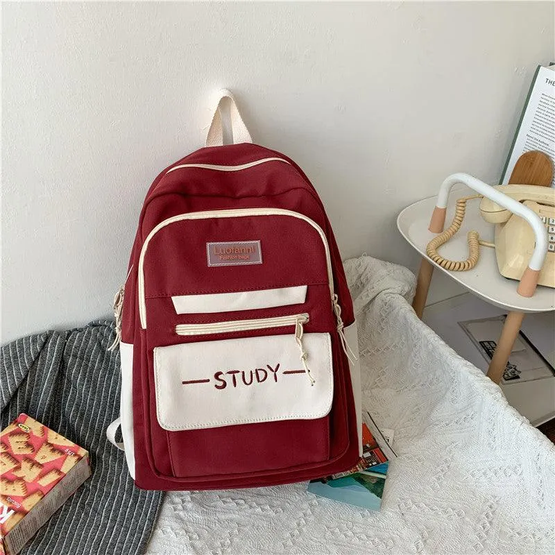 School Bag Female Junior High School Student Backpack Large Capacity Backpack