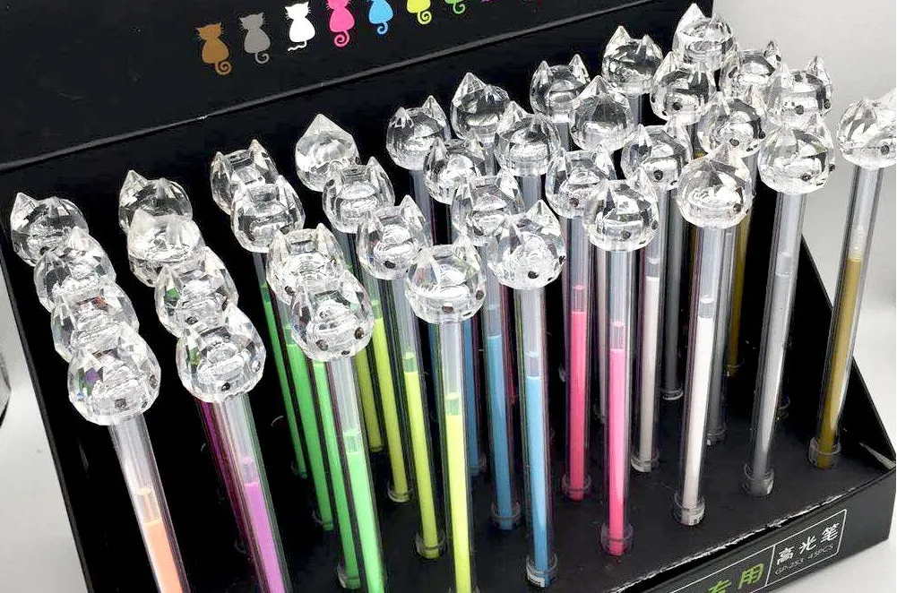 X 22292 RAINBOW DIAMOND CAT GEL PEN-DISCONTINUED