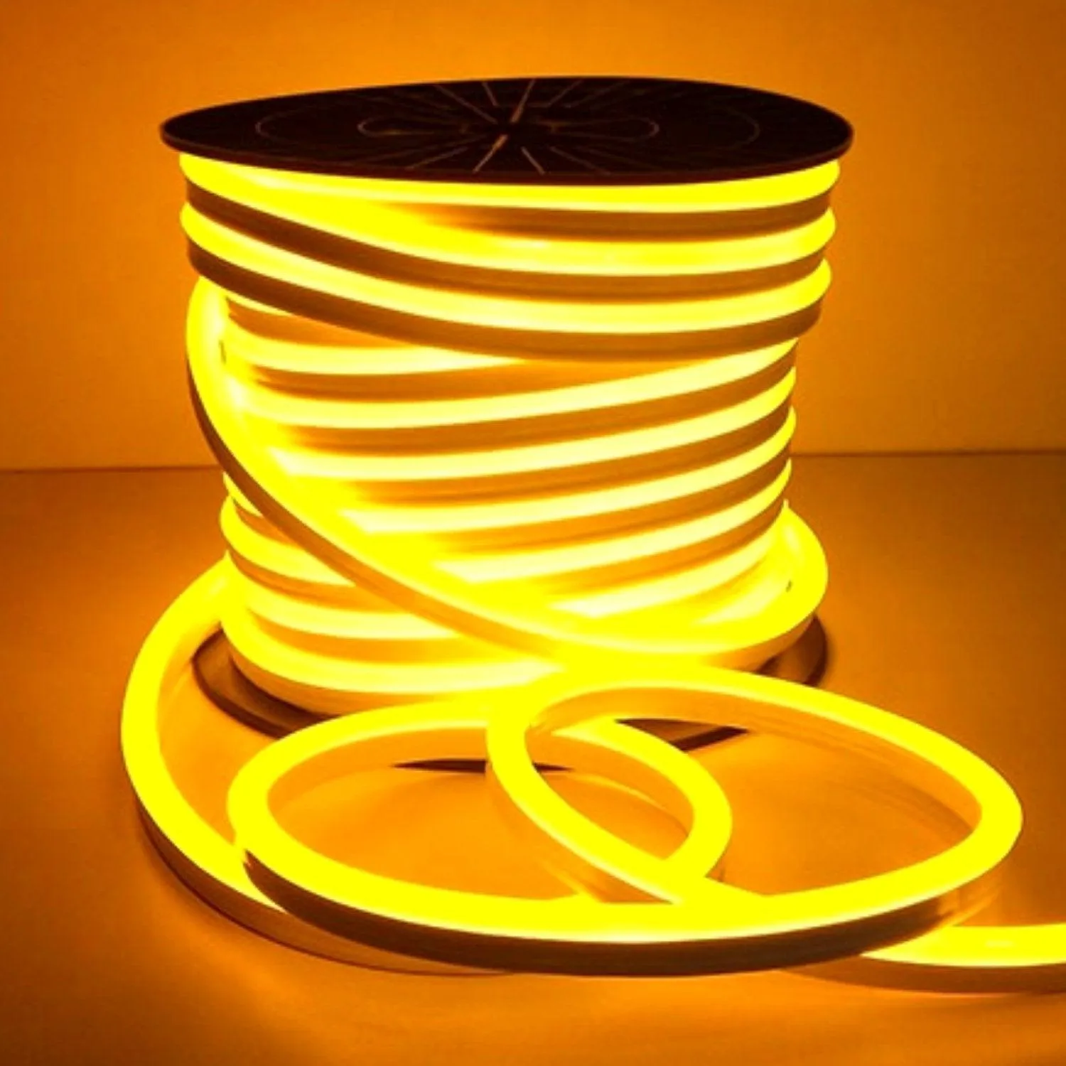 Yellow Neon Flex 220V 240V 8x16mm 120LEDs/m IP65 Waterproof with UK Plug